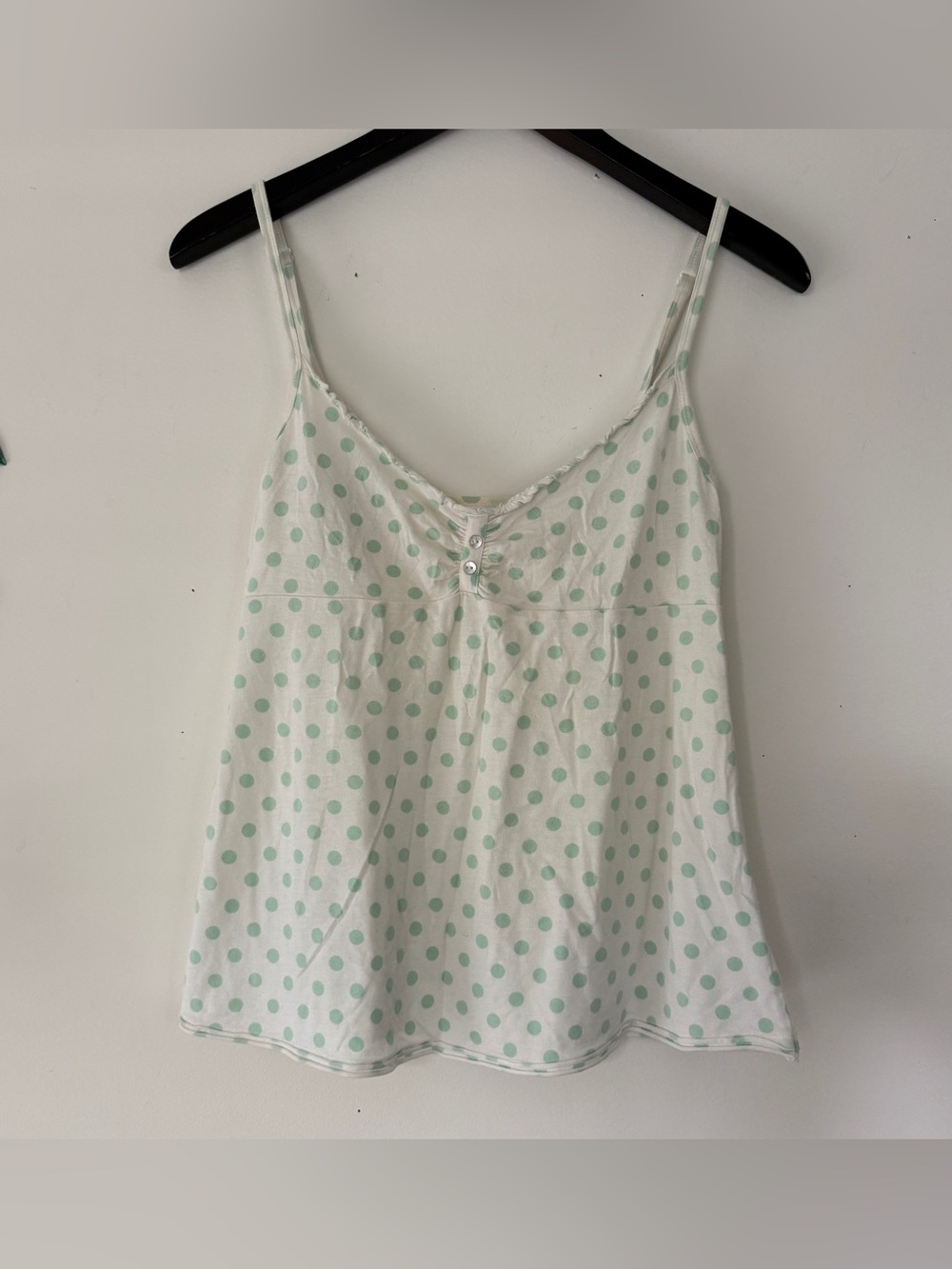 Vintage 2007 Victoria’s Secret Angels Y2K Mint Polka Dot Babydoll Cami Top M